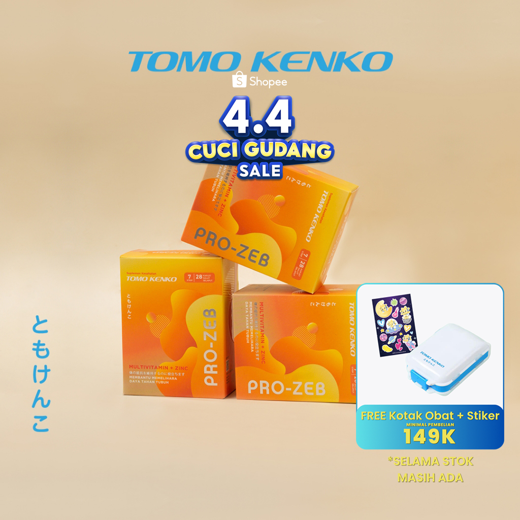 Tomo Kenko Multivitamin Pro-ZEB Tomo Kenko | Vitamin B Kompleks | Vitamin Otak | Vitamin Sendi | Kes