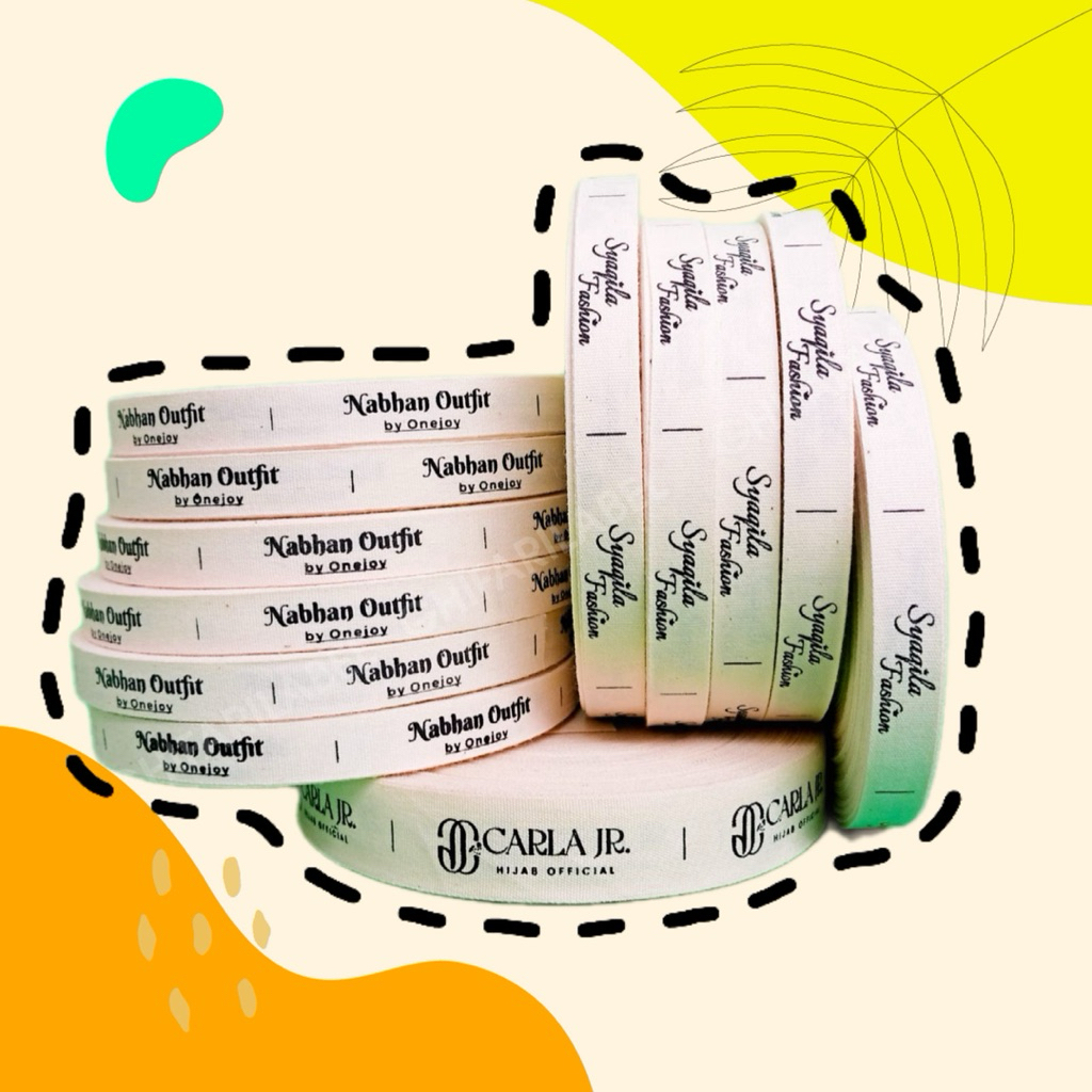 label katun 1 roll 15 meter/ label hijab / label gamis / label kerudung / Label Baju Katun Roll / La