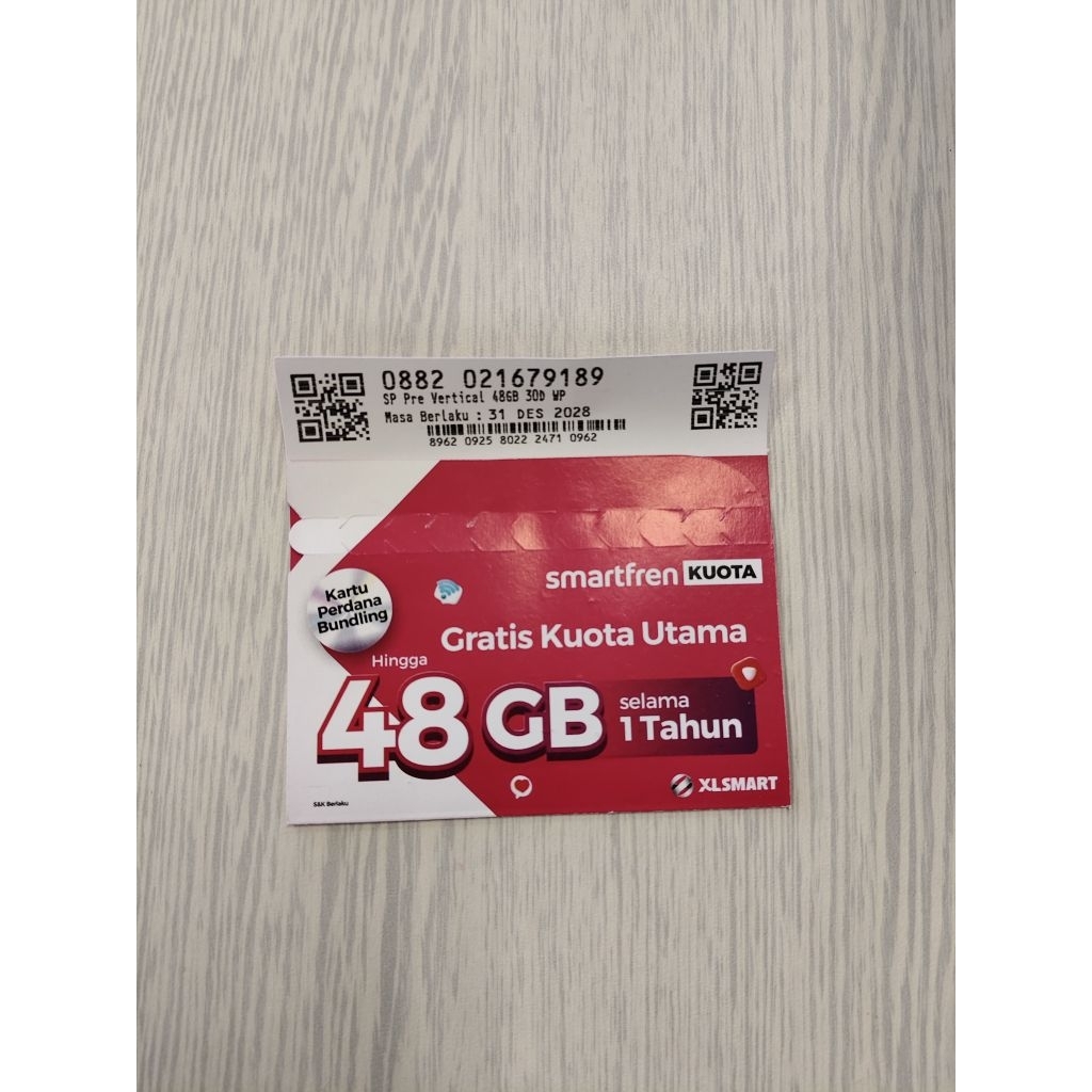 Kartu Perdana Smartfren 48GB 1 Tahun | Nomor Cantik Random | Aktif Panjang