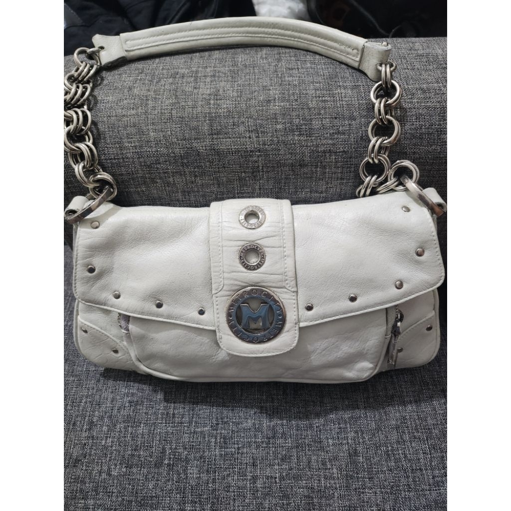 preloved metro kulas putih; Tas Handbag kulit asli ; tas wanita kulas ; tas rantai shoulder ; tas ra
