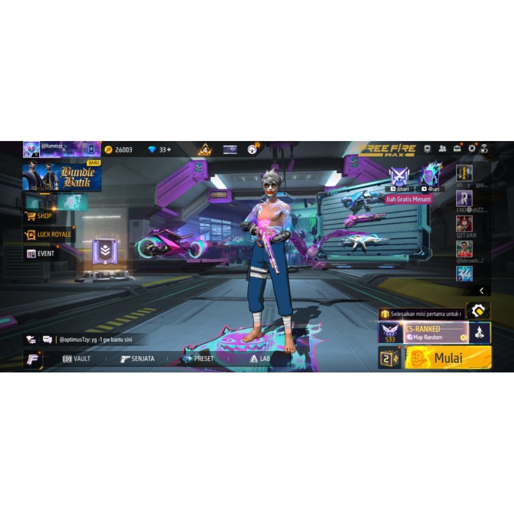 JUAL AKUN FF 100% AMAN,DI JAMIN AMANAH FREE KASIH CARA AMANIN NYA