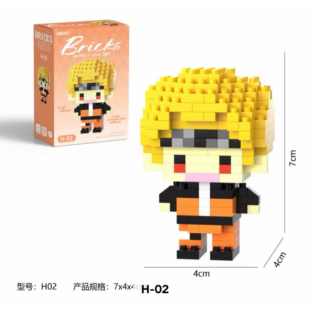 Mainan Anime Marvel Venim Mario Bross Lego Susun DIY model robot  3D Puzzle Naruto Luffy Sasuke Robi