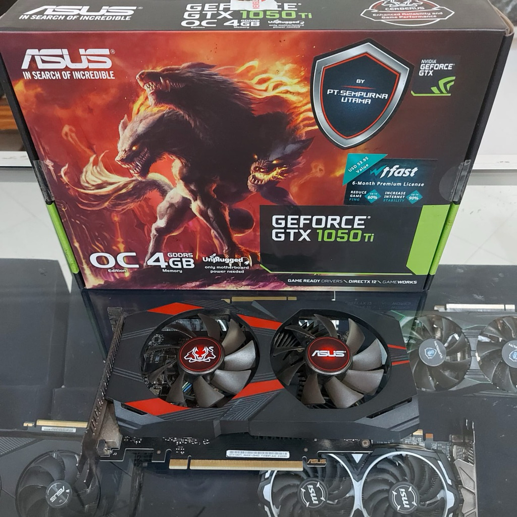 GTX 1050 Ti 4GB Asus Normal Lengkap Non Pin Irit Daya