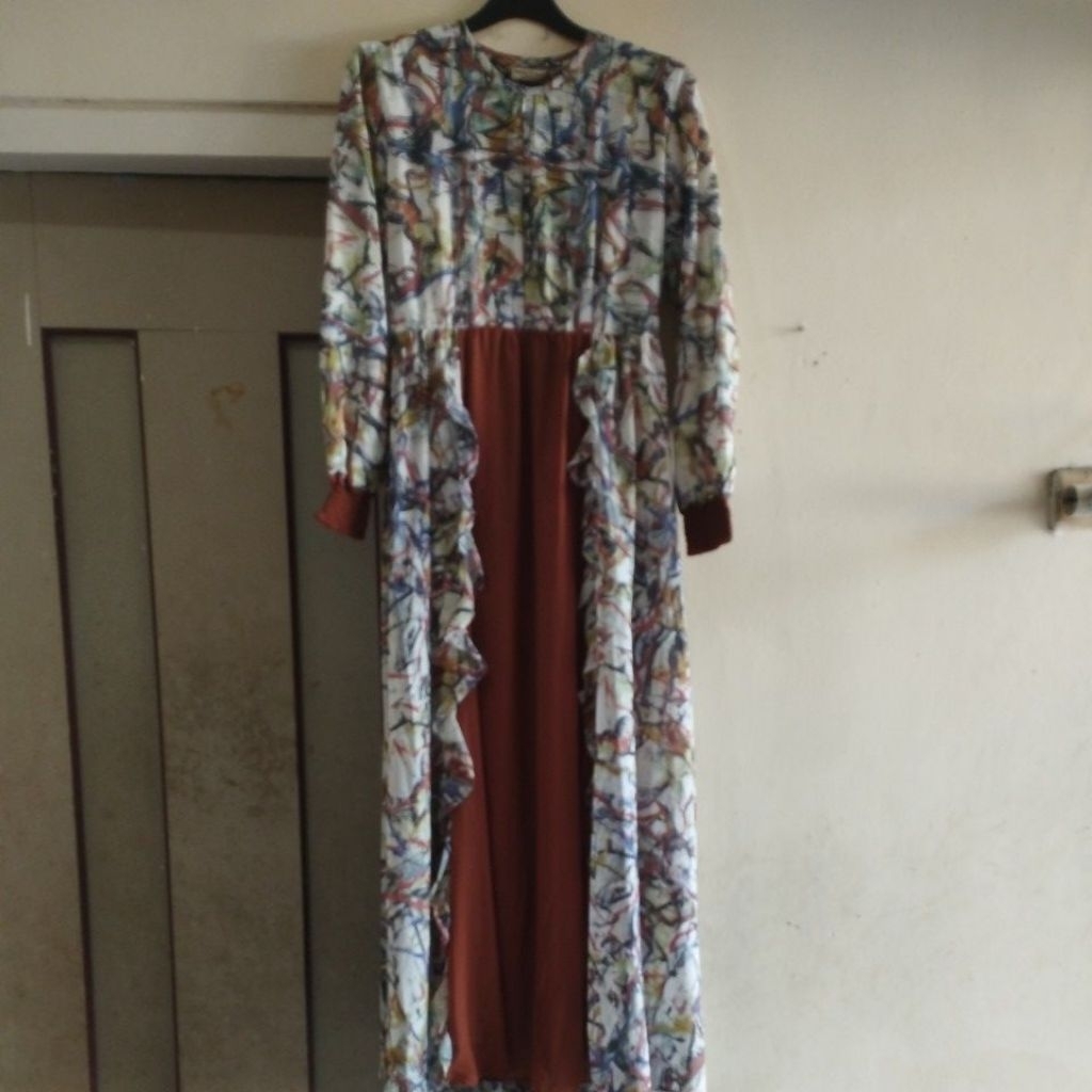 gamis syar'i ceruty plus hijab syar'i pl