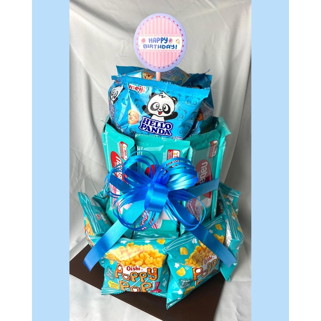 SNACK CAKE TOWER KADO ULTAH GIFT BIRTHDAY KUE