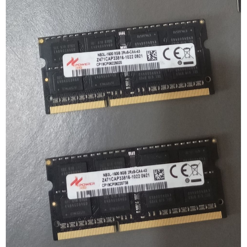 Ram Laptop Power RIG DDR3L 8GB kondisi Normal Bekas Copotan Laptop