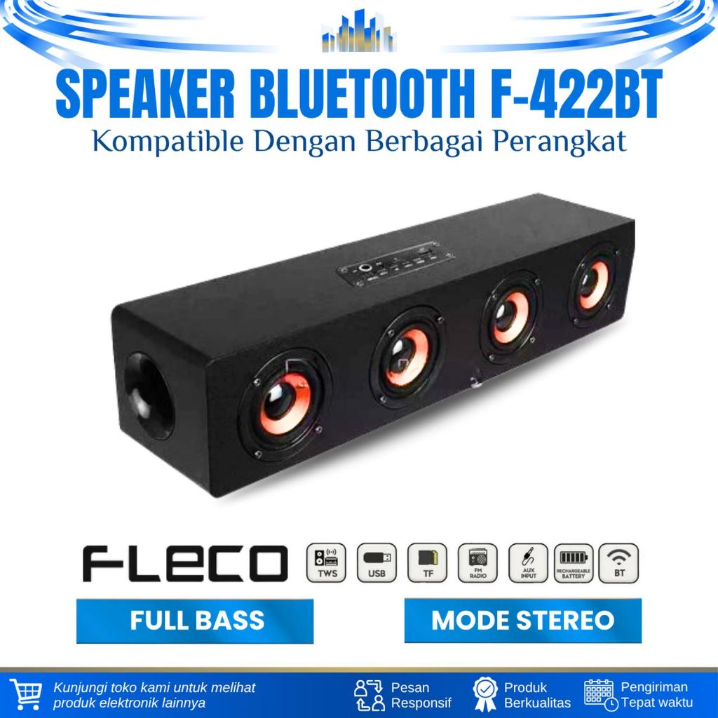 FLECO SPEAKER BLUETOOTH SUPER BASS F-422BT WIRELESS SPEAKER SOUNDBAR TV KOMPUTER SPEAKER PORTABLE