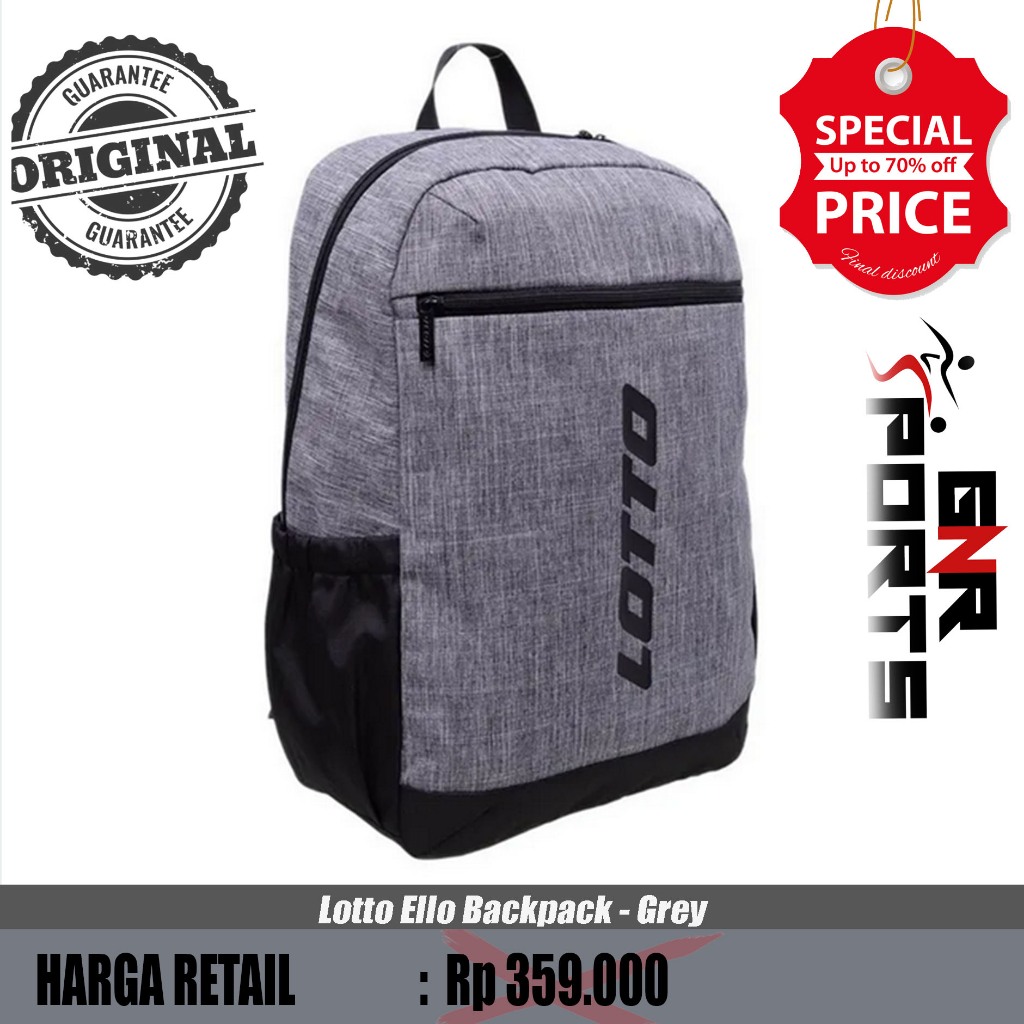 Tas / Ransel Lotto Ello Backpack - Grey Original 100%