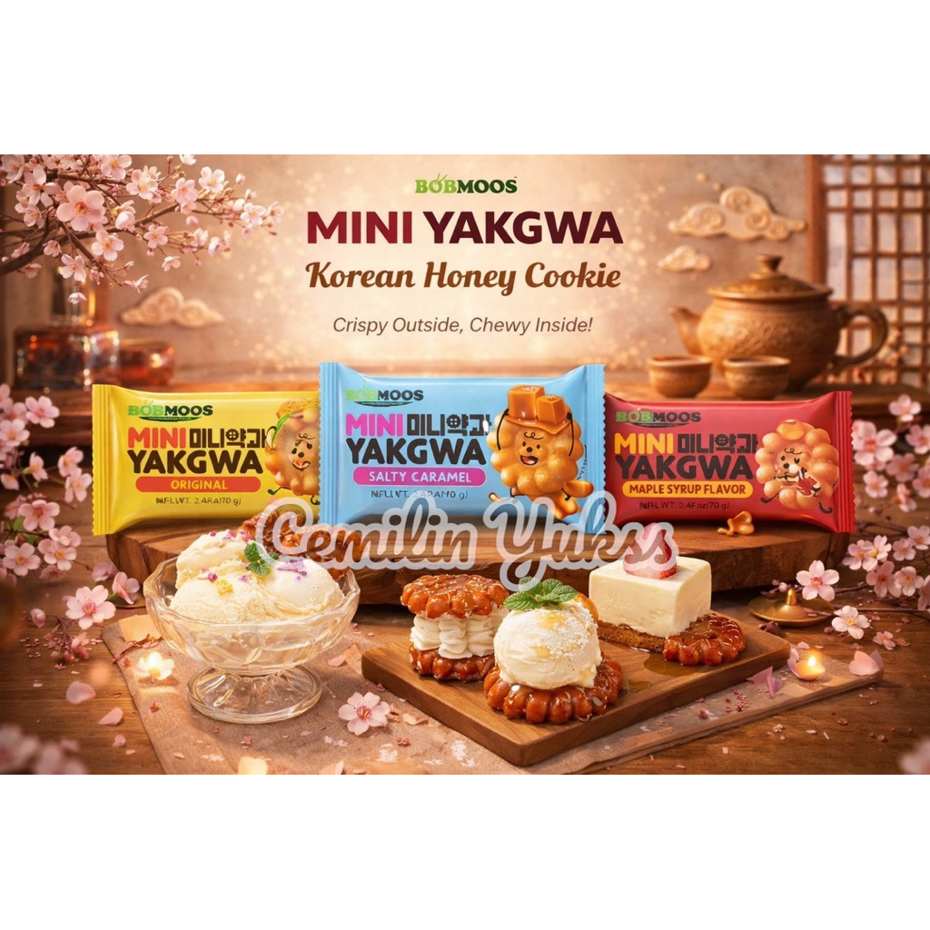 Bobmoos Mini Yakgwa Maple Syrup Yakgwa Original Yakgwa Salty Caramel Cookies Lunak Korea