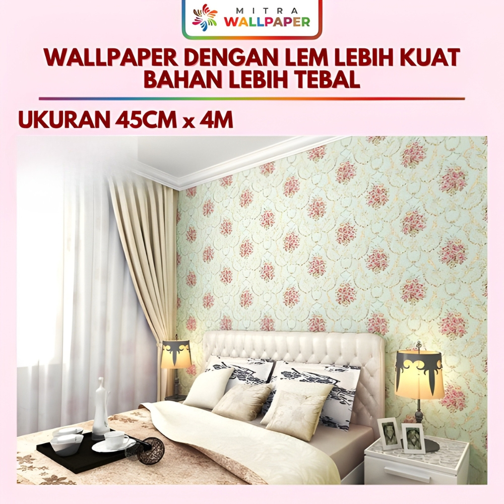 Wallpaper Dinding Shabby Hijau Wallpaper Dinding Kamar Tidur Motif Bunga Shabby Hijau Wallpaper Dind