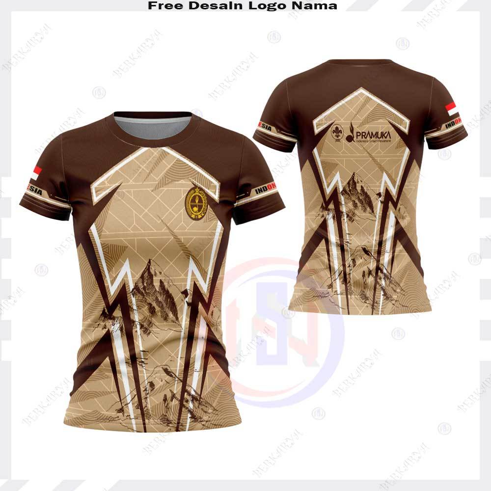 Kaos Jersey Pramuka Free Custom - Baju Pramuka - Kaos Wanita Seragam Pramuka Fullprint