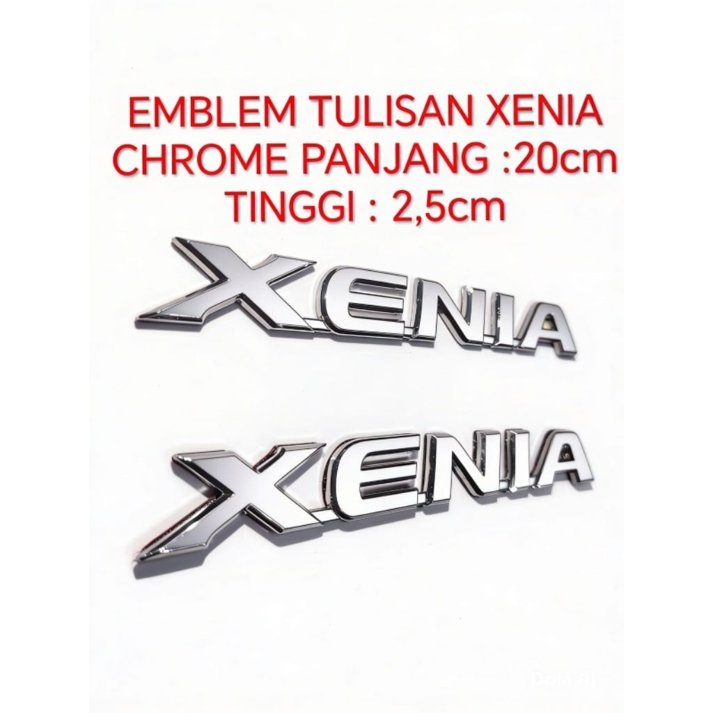 EMBLEM MOBIL DAIHATSU TULISAN (XENIA) XENIA LAMA CHROME 20CM BAGASI