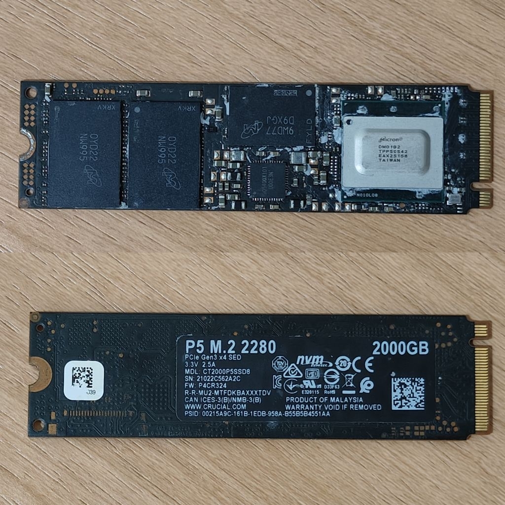 Crucial P5 2TB SSD NVME Gen3 x4 M.2