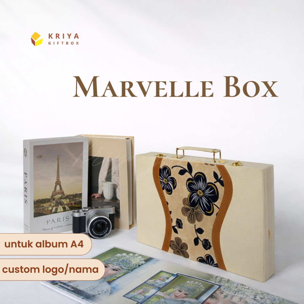 Box Album Kolase Foto 20 x 30 cm | Koper Kulit Album 20 x 30 cm | Koper Box Album Foto Model Bunga