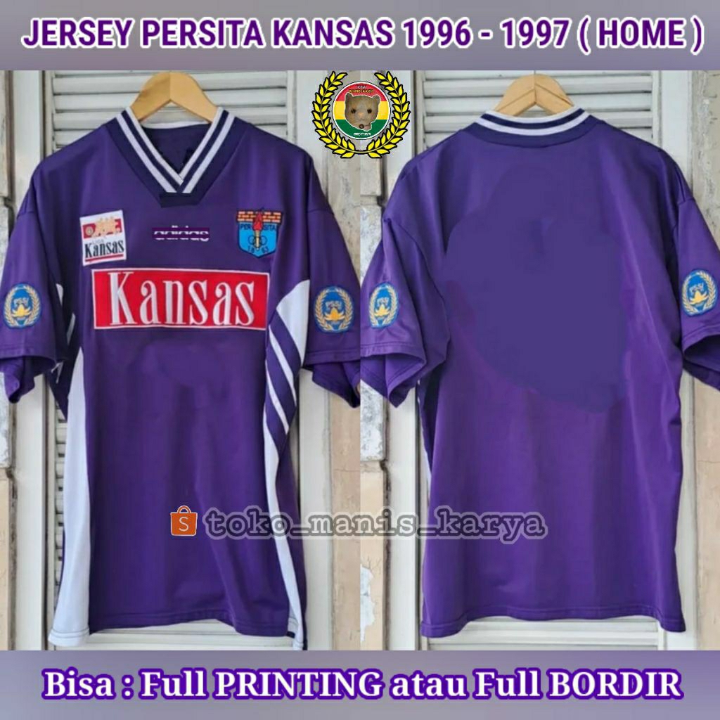 Jersey PERSITA Tangerang 1996 - 1997 Liga KANSAS Home Full PRINTING atau BORDIR Retro REMAKE Lokal