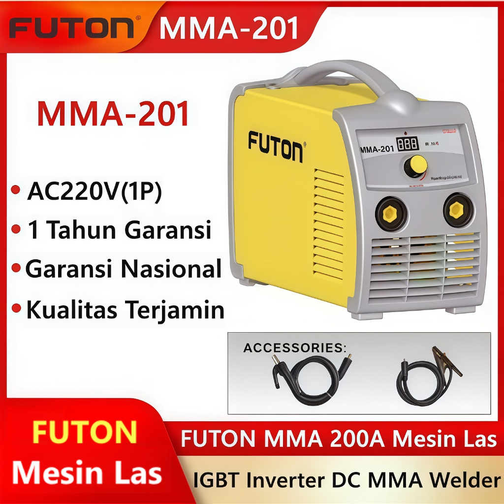 FUTON MMA-201 Mesin Las Trafo Las Inverter MMA 200A Welding Machine