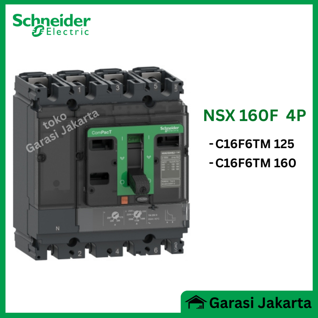 Schneider MCCB NSX 160F 4P 125a 160a / NSX160F