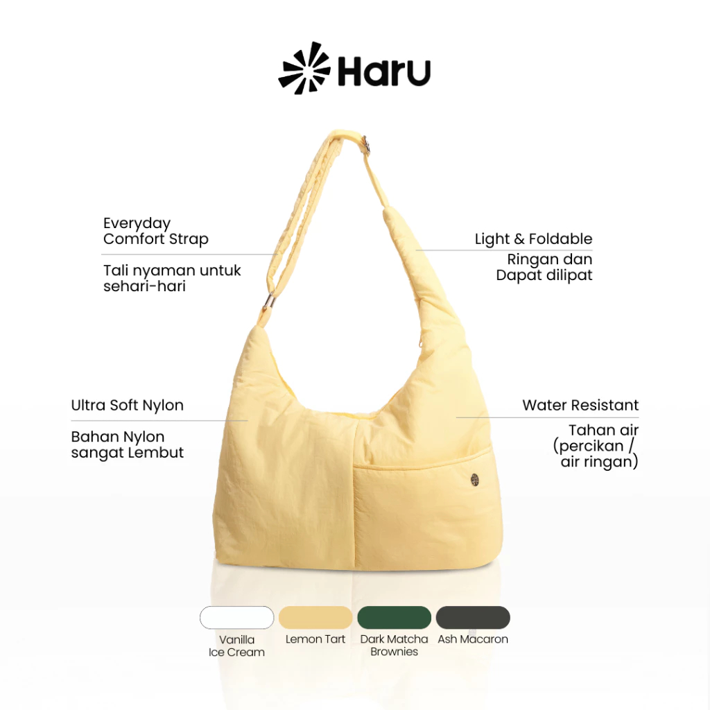 Lemon Tart | Tas Selempang Wanita Crossbody Sporty Bag Muat Laptop Casual Kekinian Ringan Stylish Un