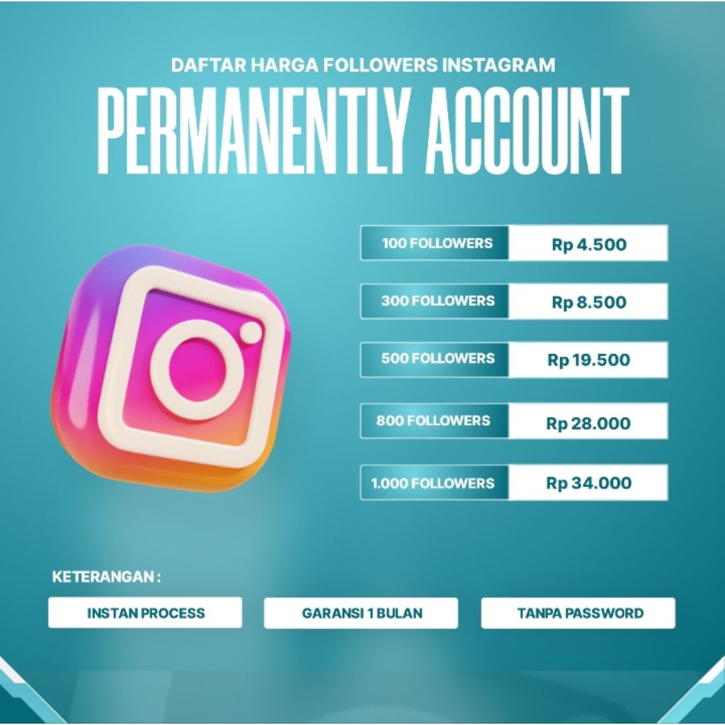 Followers Instagram Permanen Murah