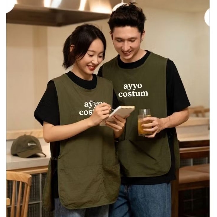 AYYO COSTUM - ROMPI COFFEE COSTUM - SERAGAM CAFE - BAJU COFFEE - ROMPI BARISTA - APRON BARISTA COFFE