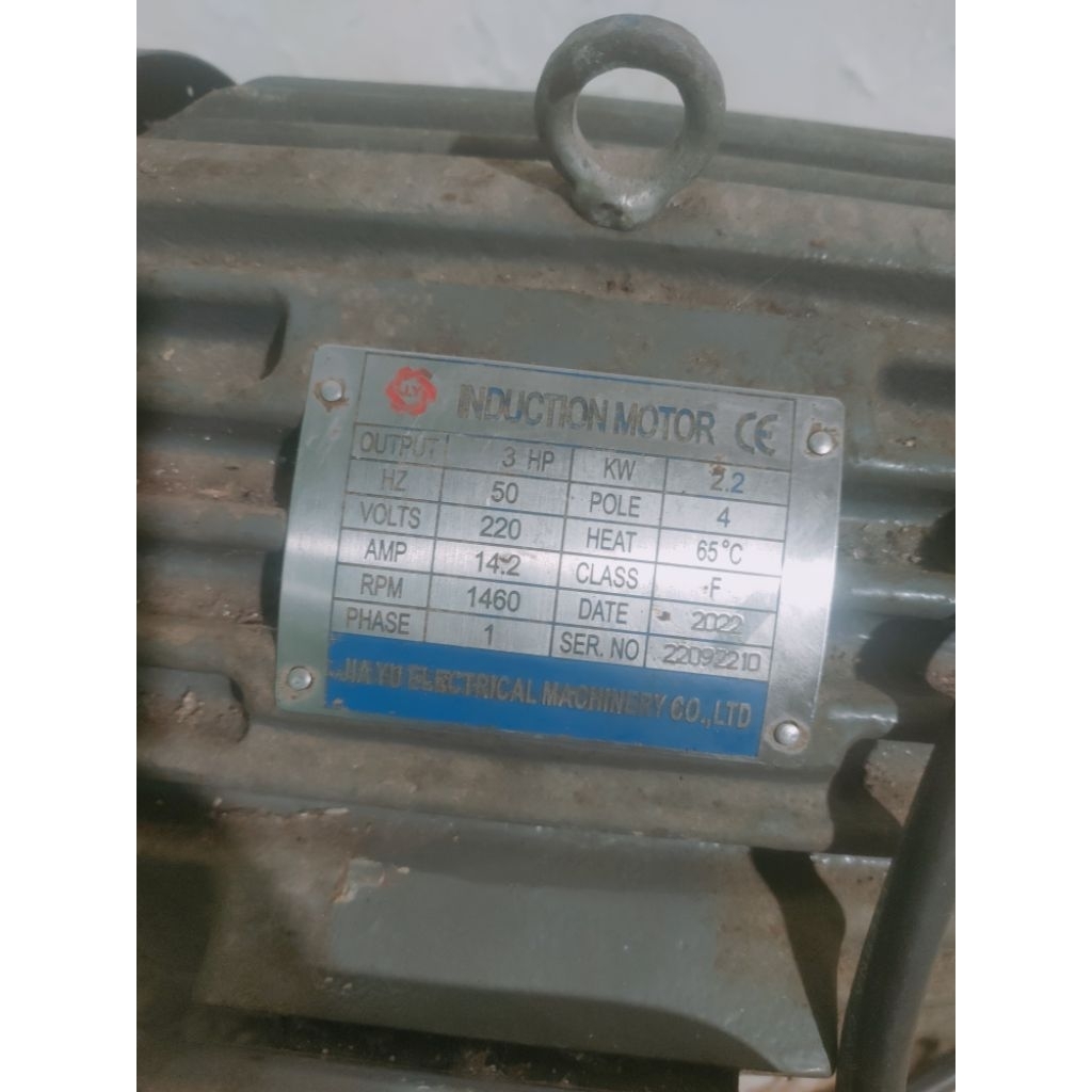 dinamo jiayu 3hp 4pole 1 phase