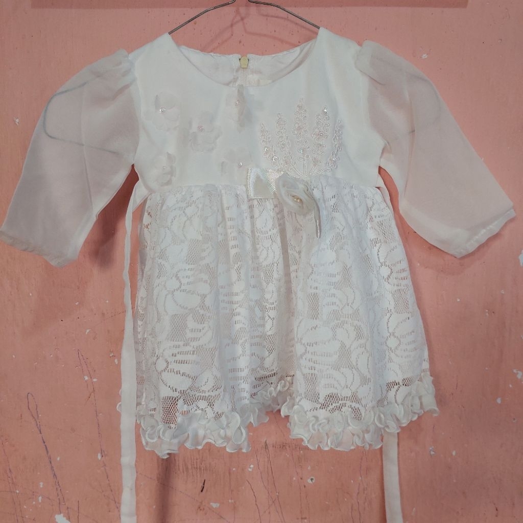 Gaun Putih Anak Perempuan 1 Tahun Preloved
