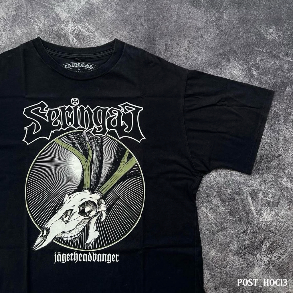 T-SHIRT SERINGAI - JAGERHEADBANGER. (lawless jakarta)