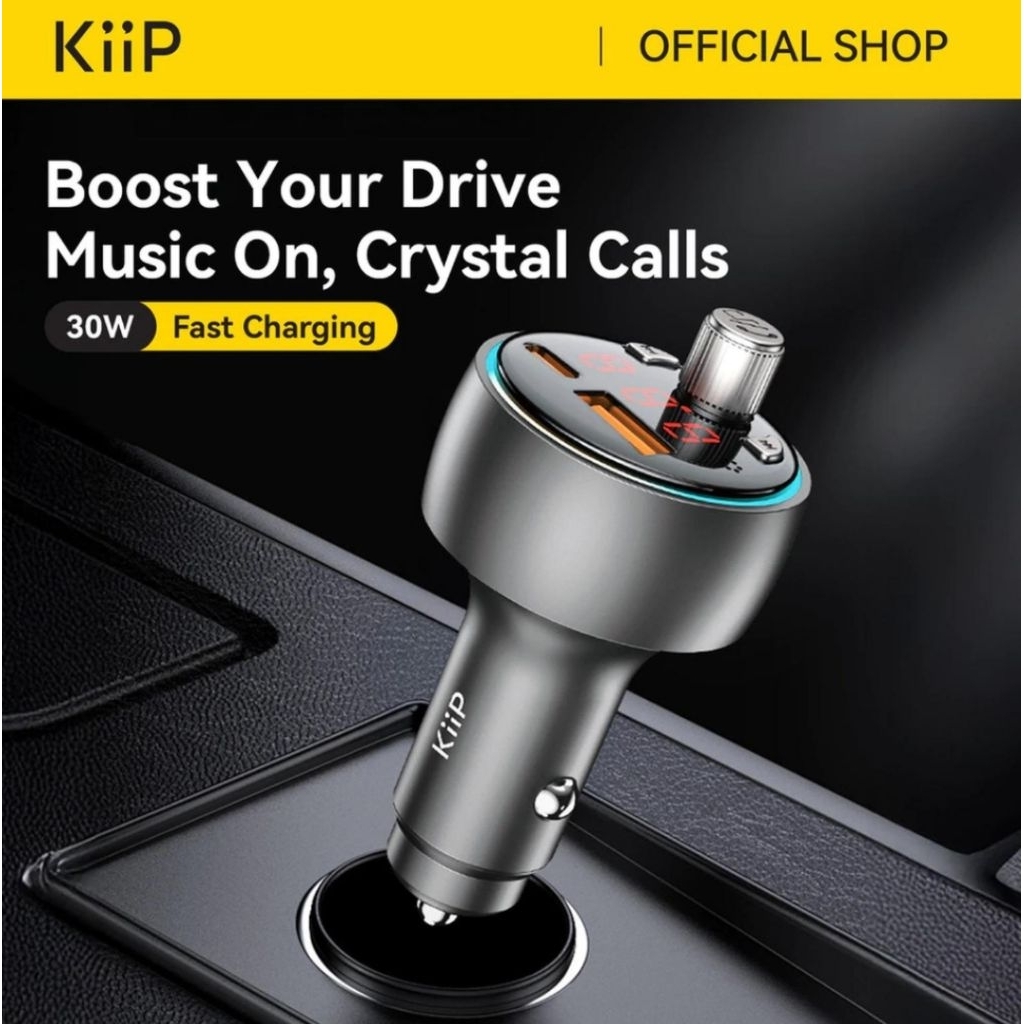 Kiip FM30W Car Charger PD 30W USB + Type C FM Transmiter