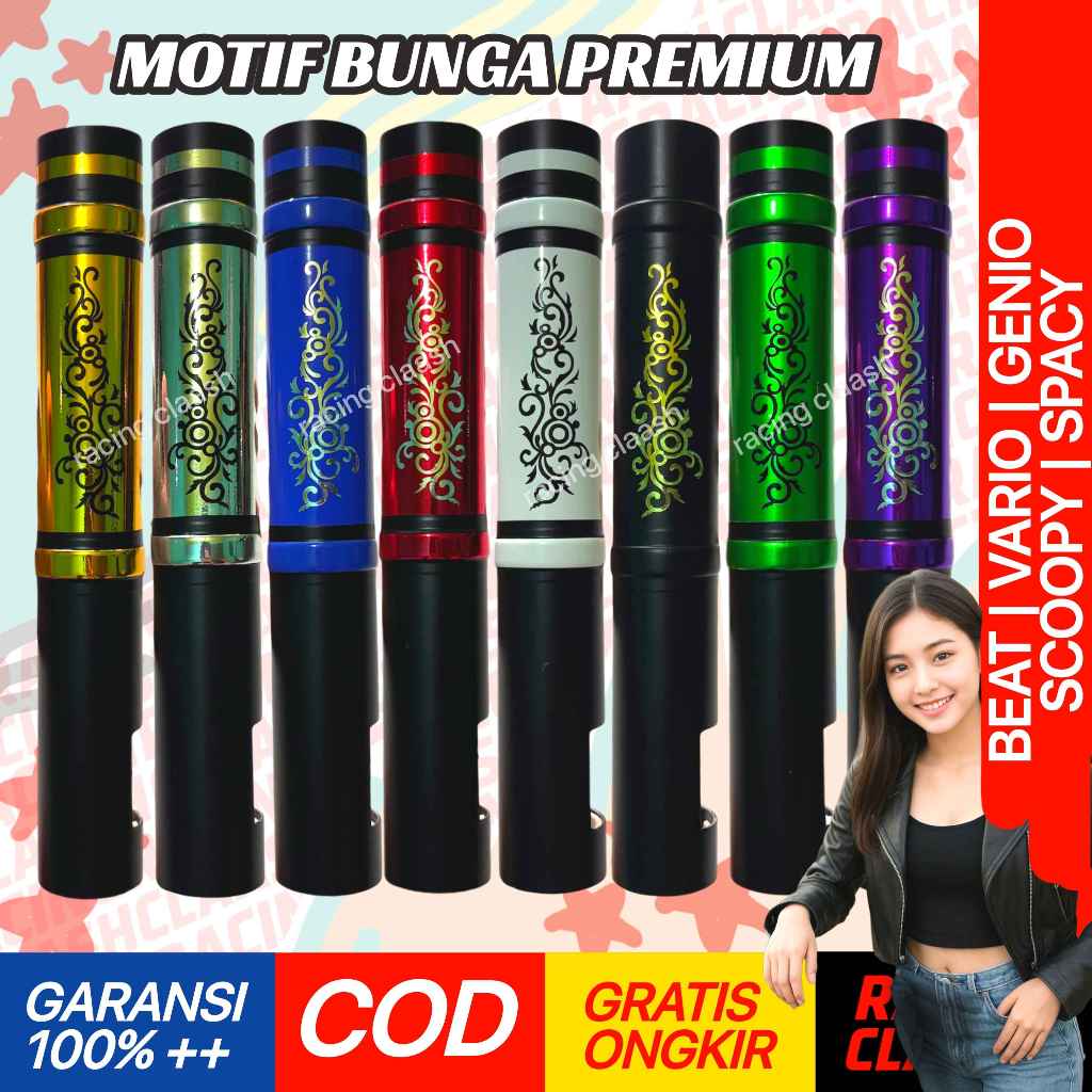 Racing Claash Cover Shock Depan Beat Vario Scoopy Spacy Genio Motif Ukiran Bunga Premium 110 125 150