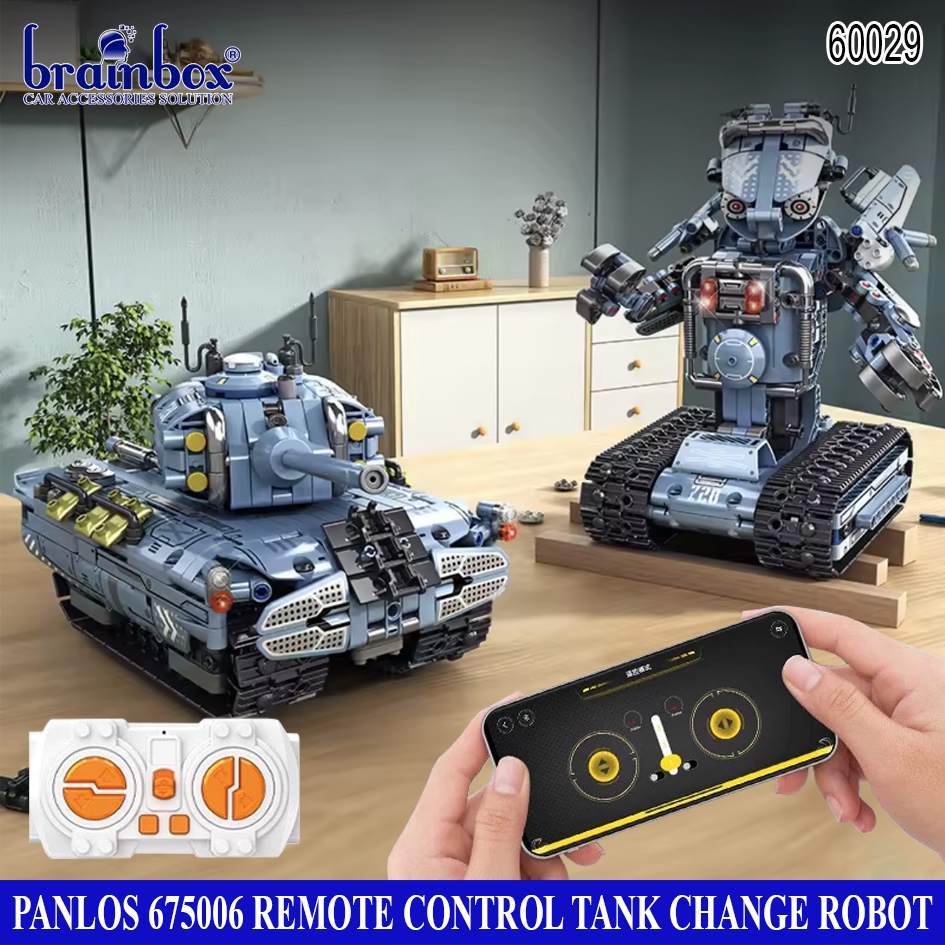 Panlos 675006 Remote Control Tank to Change Robot Block Brick Mainan Balok Blok Brick Mobil