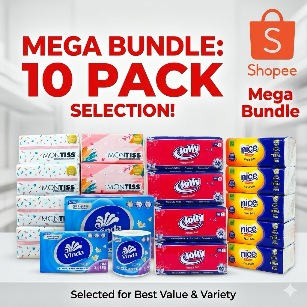 PROMO PAKET TISSUE 10PACK ALL VARIAN VINDA JOLLY MOTISS PASEO