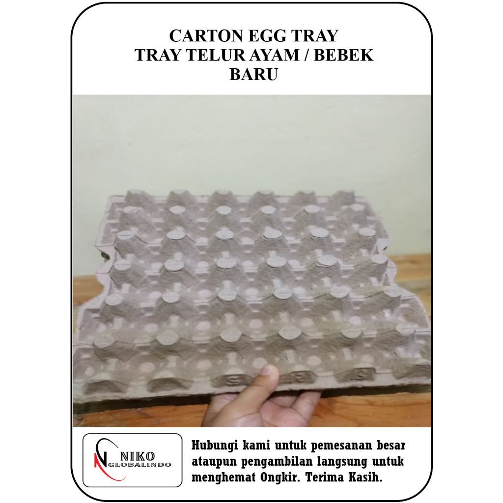 Tray Telur Ayam 30 Lubang Full Kardus Baru 1 Bal 70 Lembar Ukuran 31x31 Tebal Kuat Niko Globalindo