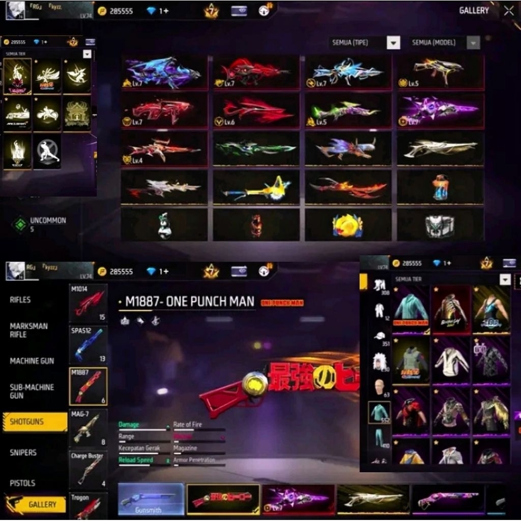 Jual akun free fire,(FF) sultan murah SG on max on terbaru terlaris