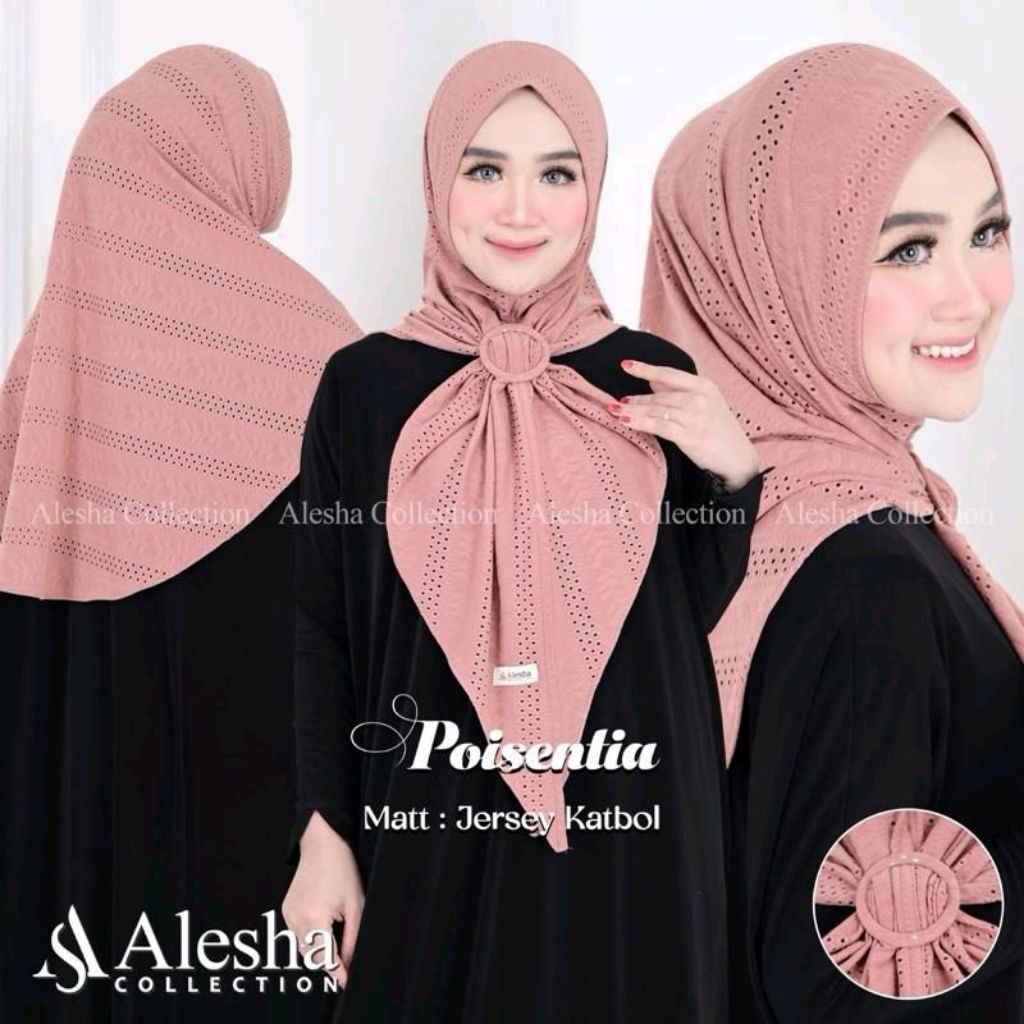 Apregio x Hulya4lmahira Jilbab Segitiga Instan Katbol Motif ALANA Free Gesper By Alsha Hijab