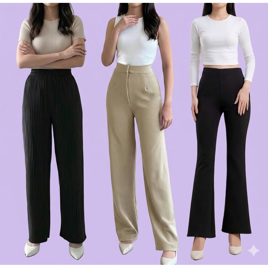 [PL] - celana kulot - cutbray - loose pants