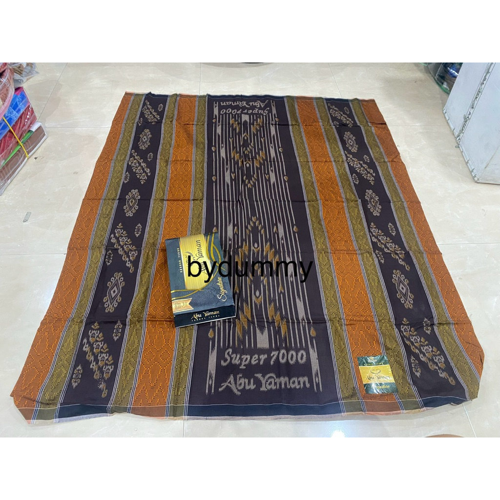 Sarung Abu Yaman super 7000 kembang kode OI kombinasi timbul dobby grosir murah penghabisan stok