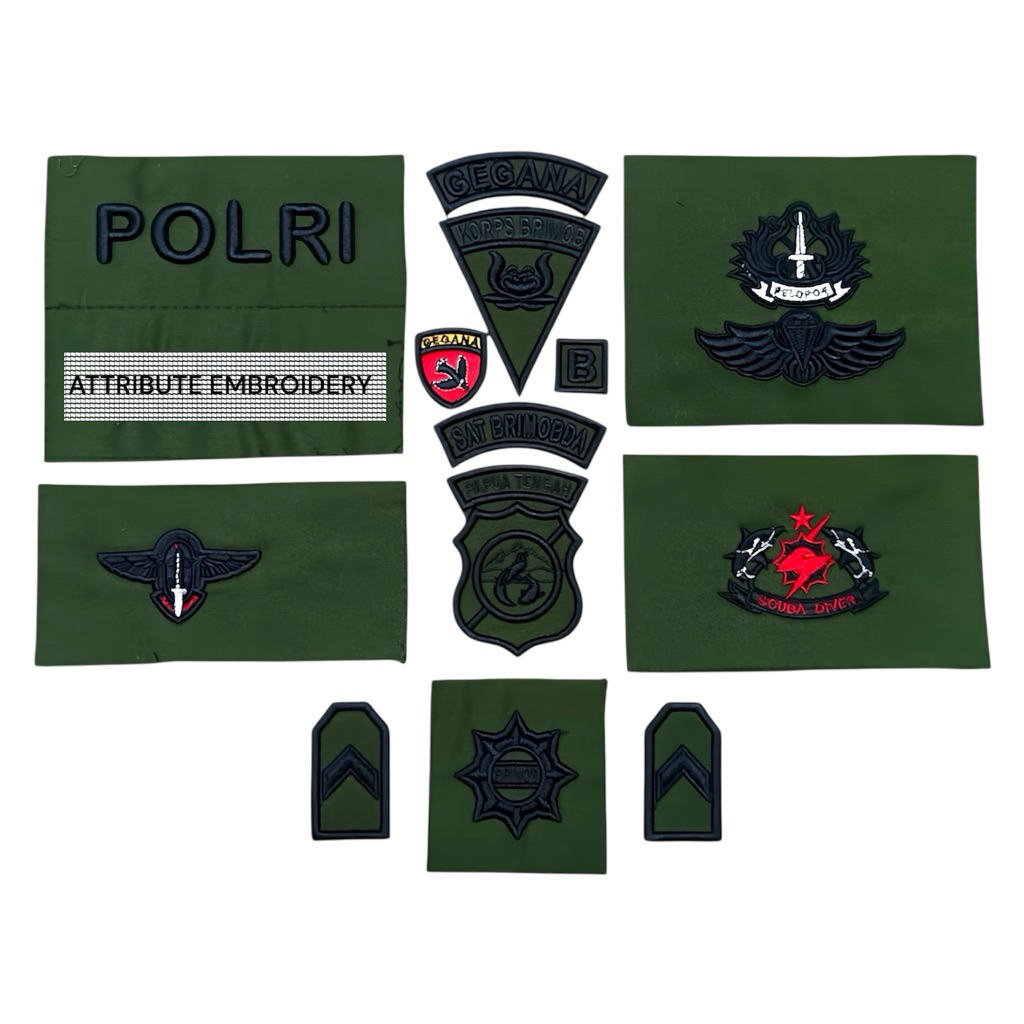 ATRIBUT BRIMOB / PDL LORENG BRIMOB BORDIR TIMBUL & NON TIMBUL