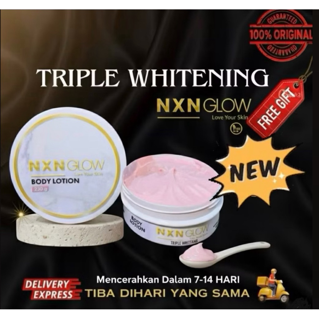 NXN GLOW TRIPLE WHITENING ORI 100% ( handbody ampuh memutih dengan cepat)