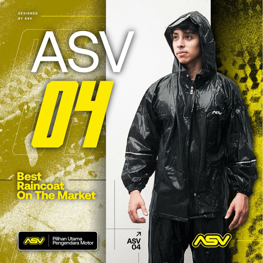 Jas Hujan ASV 04 Raincoat HItam