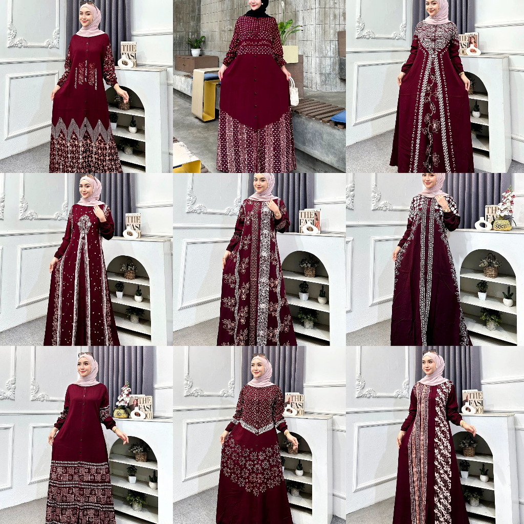 Gamis Batik Cap Twill Premium Busui Friendly - Dress Muslimah Handmade Eksklusif - Baju Kondangan Me