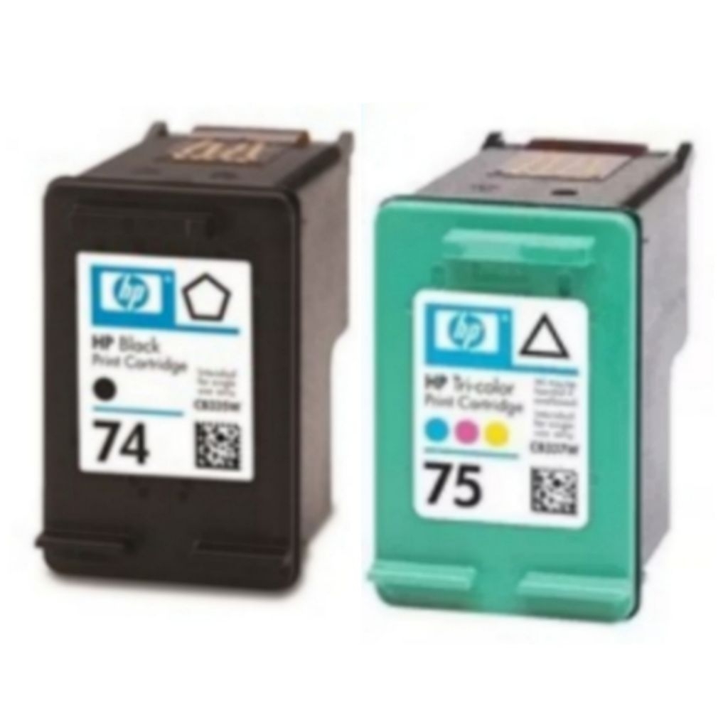PAKETAN CARTRIDGE HP 74 BLACK & 75 COLOR KOSONGAN BEKAS DARI ORIGINAL FOR Printer : HP Deskjet D4360
