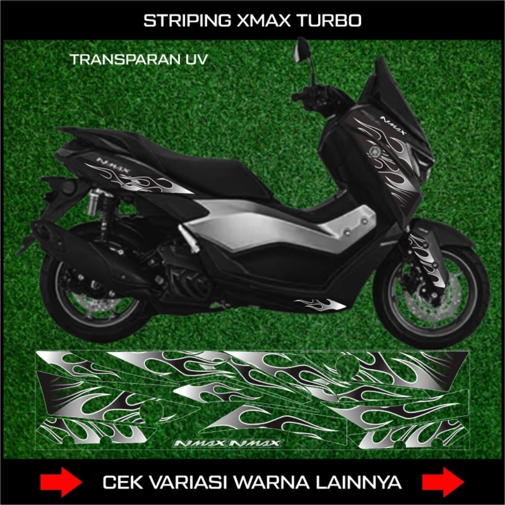 Striping UV Yamaha Nmax Turbo, Nmax Neo, Neo S / Sticker Transparan Motor Nmax 155 Turbo Motif Api