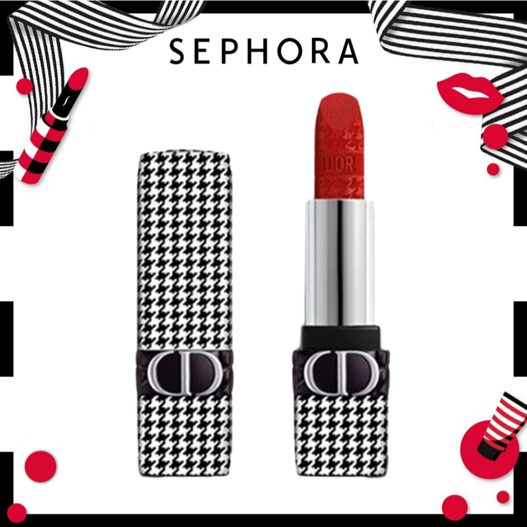 Rouge Dior-New Look Limited Edition Houndstooth Matte Lipstick/Lipstik Dior Matte/Lipstik Lip Gloss 