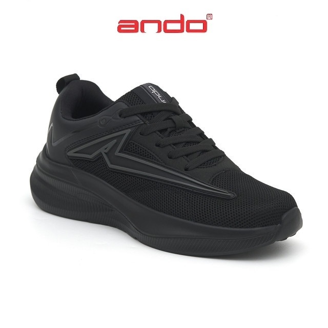 Ando Cartney Sepatu Sneakers 39-43 Pria Hitam Polos