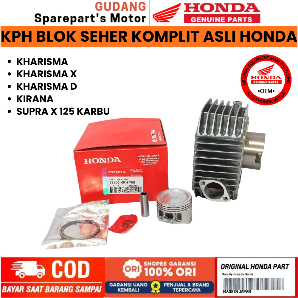 BLOK SEHER KOMPLIT KPH ASLI HONDA SUPRA X 125,SUPRA X SUPRA 125,KIRANA,KARISMA,SUPRA X 125 FI,SUPRA 