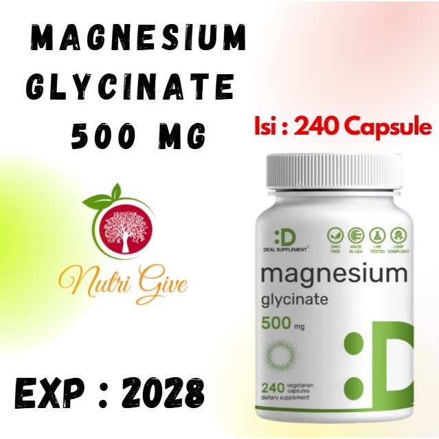 Deal Supplement Magnesium Glycinate 500mg 240 Veggie Capsules Eagleshine 500 Mg