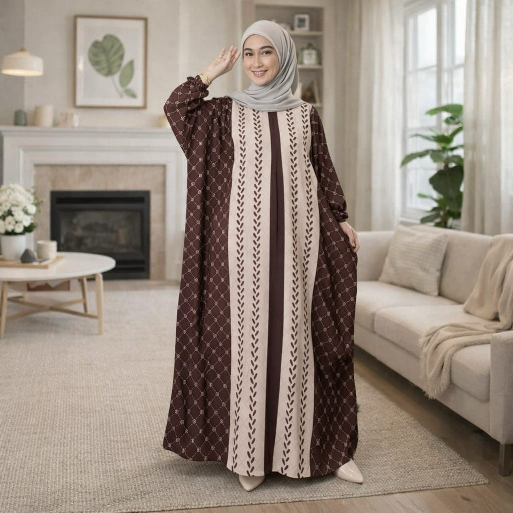 Kaftan Wanita Muslim Jumbo Nyaman - Model Madinah, Bahan Rayon Premium, All Size