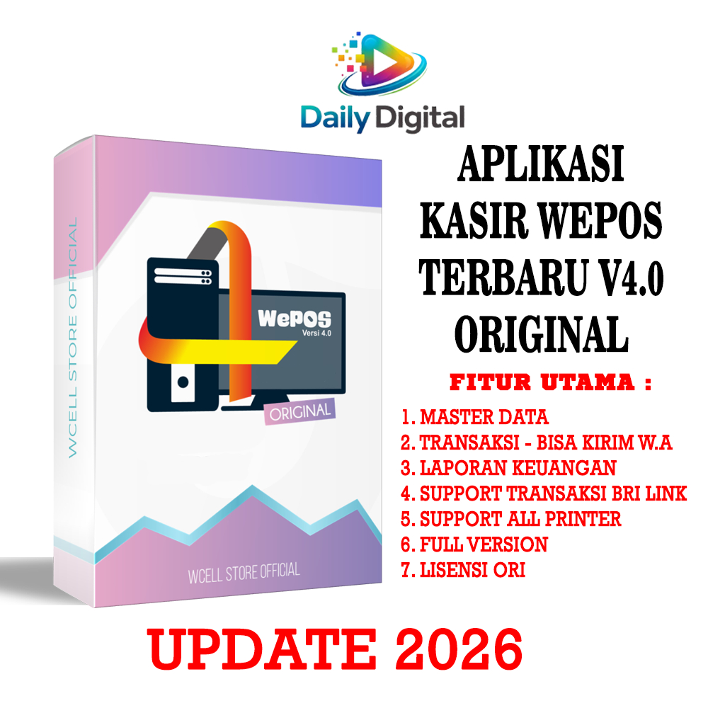 SOFTWARE PROGRAM APLIKASI KASIR WePos 4.0 mirip iPos 4.0.3.7 Original 100% BISA BRI LINK dan Kirim S