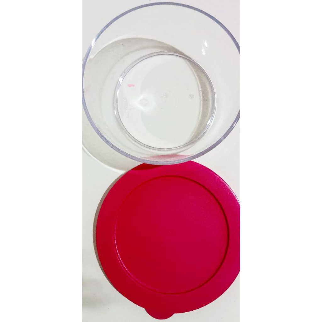 [NEW EX KADO] 100% ORI TUPPERWARE CLEAR BOWL Bening tutup Pink tersedia ukuran 610ml dan 990ml