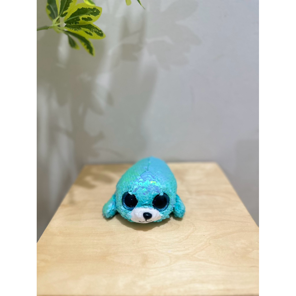 Boneka TY mabel beanie anjing laut sea slug sequin
